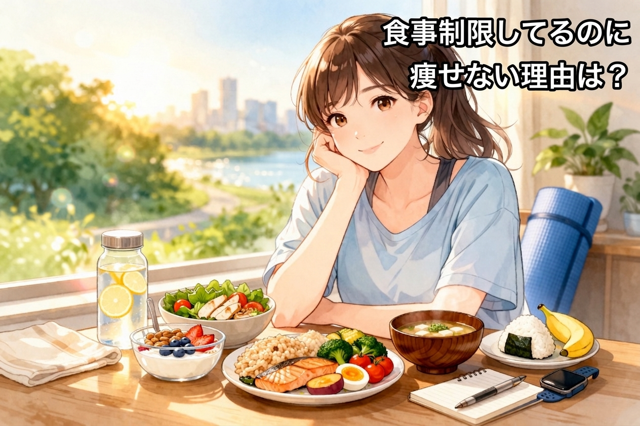 食事制限を見直しながら健康的な食事を考える女性のイメージ